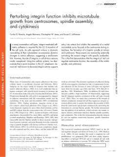 Perturbing integrin function inhibits microtubule growth from