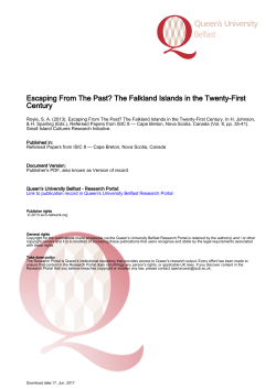 Escaping From The Past? The Falkland Islands in the Twenty