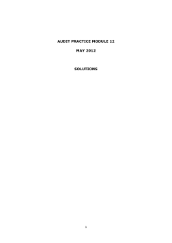 AUDIT PRACTICE MODULE 12 MAY 2012 SOLUTIONS