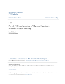 Pro-Life PDX! An Exploration of Values and Feminism