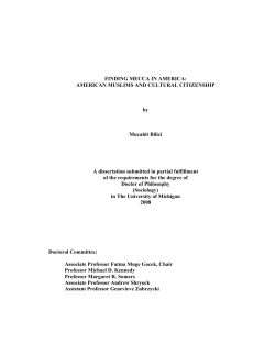 FINDING MECCA IN AMERICA: AMERICAN MUSLIMS