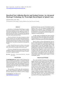 DuraSeal Xact Adhesion Barrier and Sealant System: An Advanced