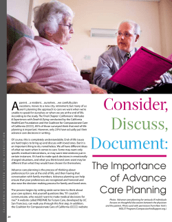 Consider, Discuss, Document - California Assisted Living Association