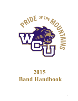 2015 Band Handbook - Western Carolina University