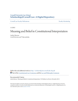 Meaning and Belief in Constitutional Interpretation