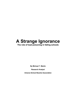 A Strange Ignorance - The role of lead poisoning in failing schools