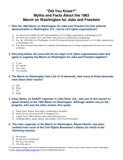 Myths and Facts About the 1963 March on Washington for Jobs and