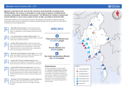 Myanmar: Natural Disasters 2002 - 2012 Two major earthquakes