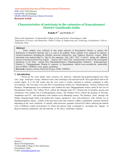 Characteristics of nutrients in the estuaries of Kanyakumari District