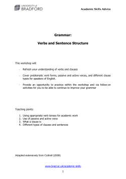 Grammar: Verbs and Sentence Structure