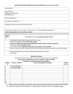 Assessment Artifact Submission Form (Semester) (Type or Word