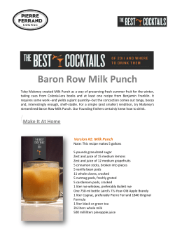Baron Row Milk Punch - Cognac Pierre Ferrand