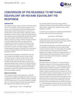 Conversion of PID Readings to Methane Equivalent