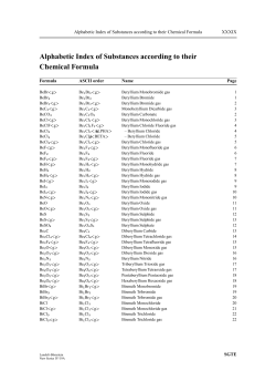 Alphabetic Index of Substances according to their Chemical Formula