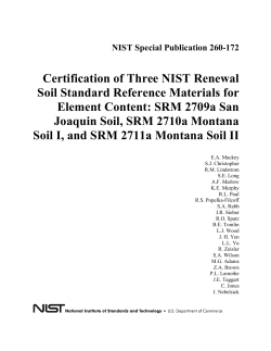 Certification of Three NIST Renewal Soil Standard Reference