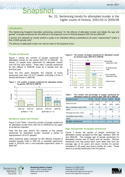 Snapshot 21 Sentencing Trends for Attempted Murder in the Higher