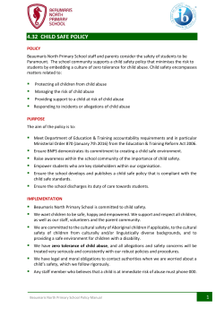 4.32 CHILD SAFE POLICY - Beaumaris North Primary School