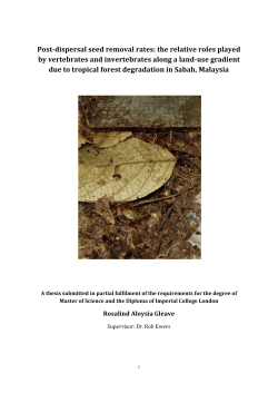 Post-dispersal seed removal rates - Interdisciplinary Centre for