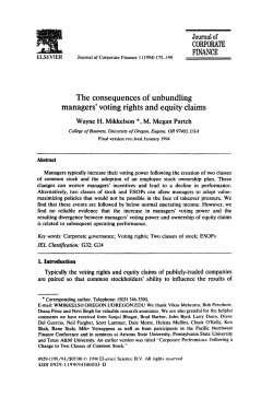 The consequences of unbundling managers` voting rights and equity
