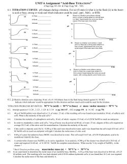 UNIT 6 Assignment &ldquo;Acid-Base TITRATIONS&rdquo;