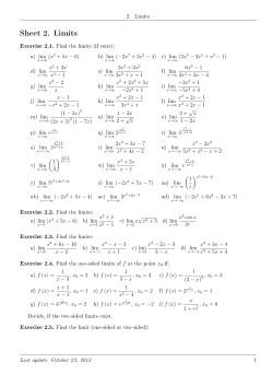 Sheet 2. Limits