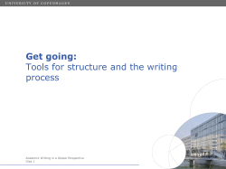 Dias nummer 1 - Academic Writing in a Global Perspective