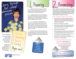 Researching Going through the college admission process? Preparing