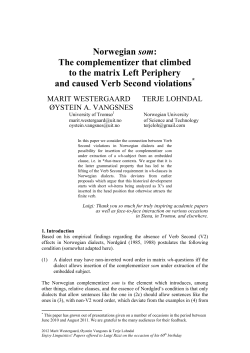 Norwegian som: The complementizer that climbed to the
