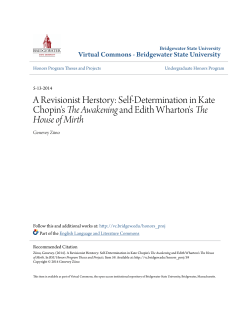 A Revisionist Herstory: Self-Determination in Kate Chopin`s