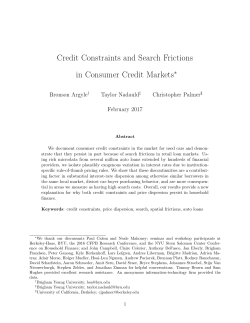 * Credit Constraints and Search Frictions in Consumer Credit
