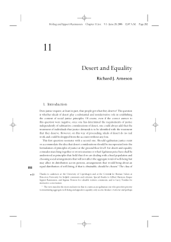 Desert and Equality