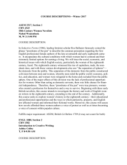 COURSE DESCRIPTIONS&mdash;Winter 2017 ASEM 2517, Section 1