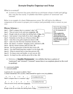 Sonnets Graphic Organizer and Notes