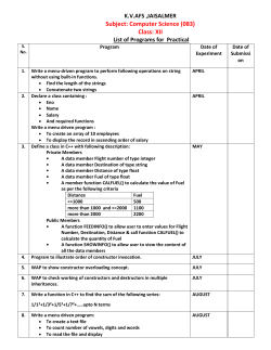 list of computer science practicals to be done during 2016