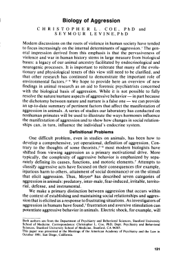 Biology of Aggression - Journal of the American Academy of