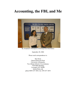 Accounting, the FBI, and Me
