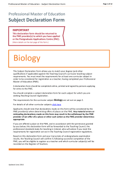 Biology - Teaching Council