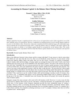 Accounting for Human Capital: Is the Balance Sheet Missing