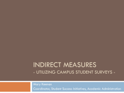 Indirect Measures - Current Campus Surveys