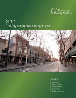 The City of San Jos&eacute;`s Budget Crisis