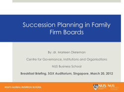 Succession Planning in Family Firm Boards