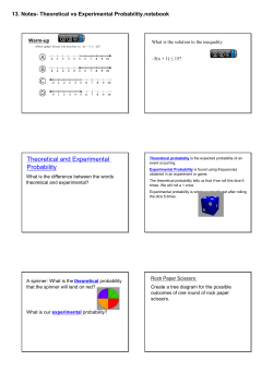 13. Notes- Theoretical vs Experimental Probability.notebook