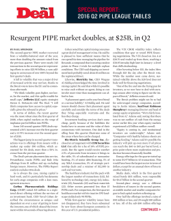 Resurgent PIPE market doubles, at $25B, in Q2