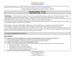 Framework - Energy - Georgia Standards
