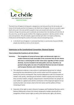 Submission to the Constitutional Convention: Electoral System