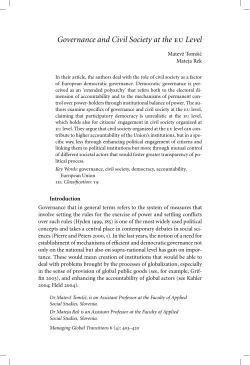 Governance and Civil Society at the eu Level