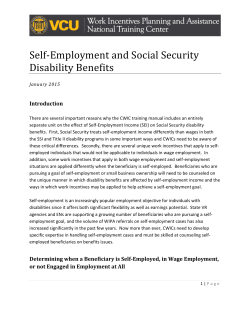 Self-Employment and Social Security Disability