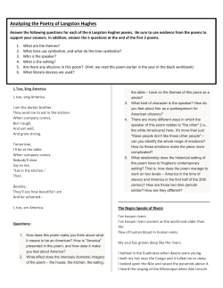 Analyzing the Poetry of Langston Hughes