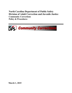 Community Corrections policy