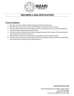 secured loan application - Nizari Progressive Federal Credit Union